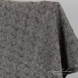 Washed linen fabric in black colour.