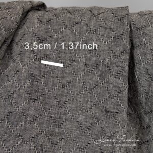 Black linen fabric with diamonds.