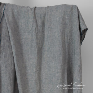 linen sand blue fabric, washed.