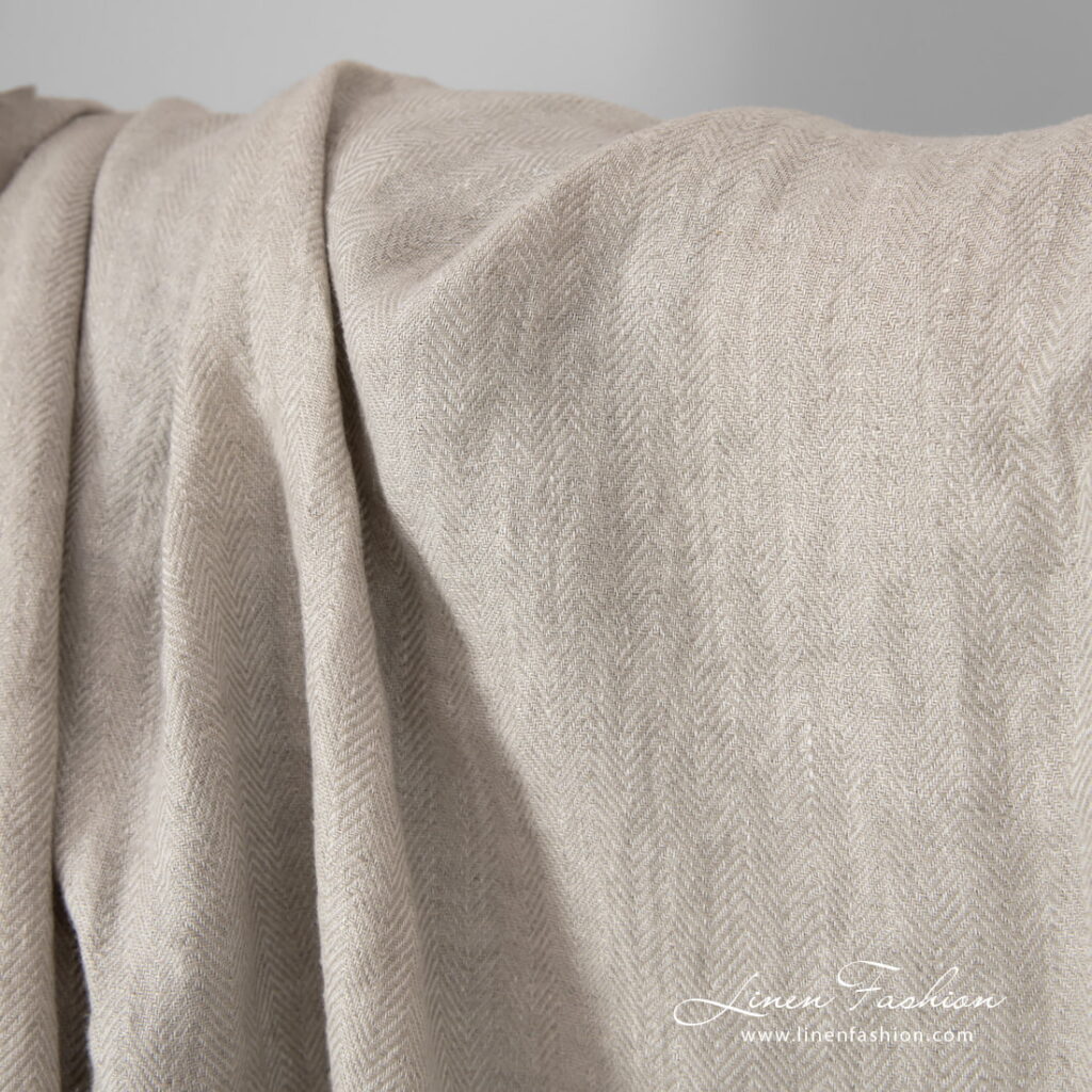 Linen chevron beige vasket 2 herringbone beige linen.