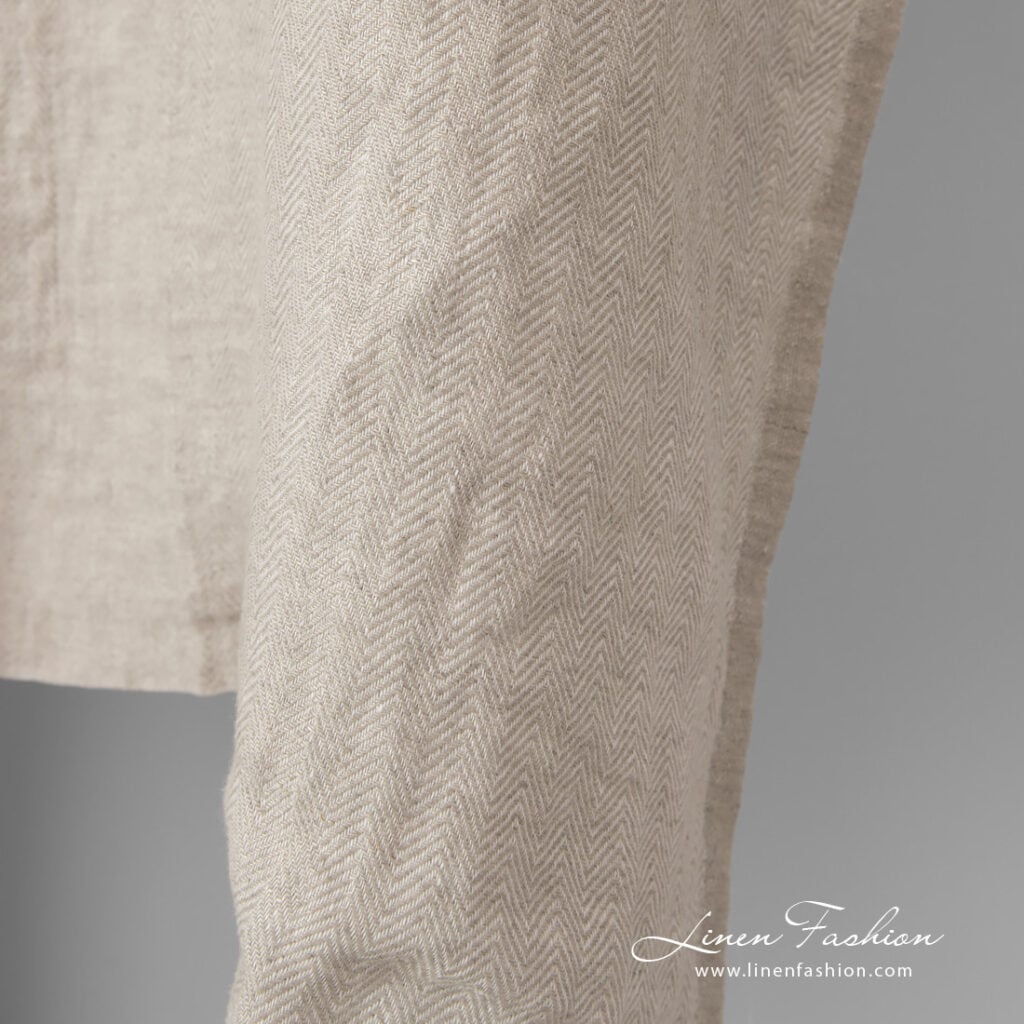 Linen chevron beige vasket 5 herringbone beige linen, melange.