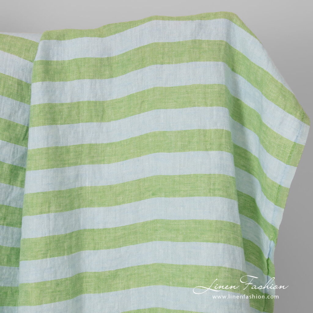 blue green striped linen.