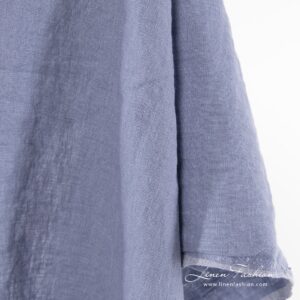 Blue linen fabric, washed.