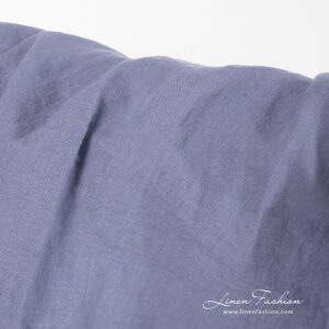 Washed 100% linen fabric in dusty blue.