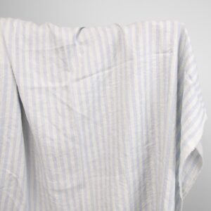 linen washed fabric blue stripes