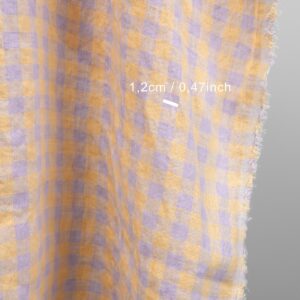 linen fabric lilac and yellow checks 1.2cm.