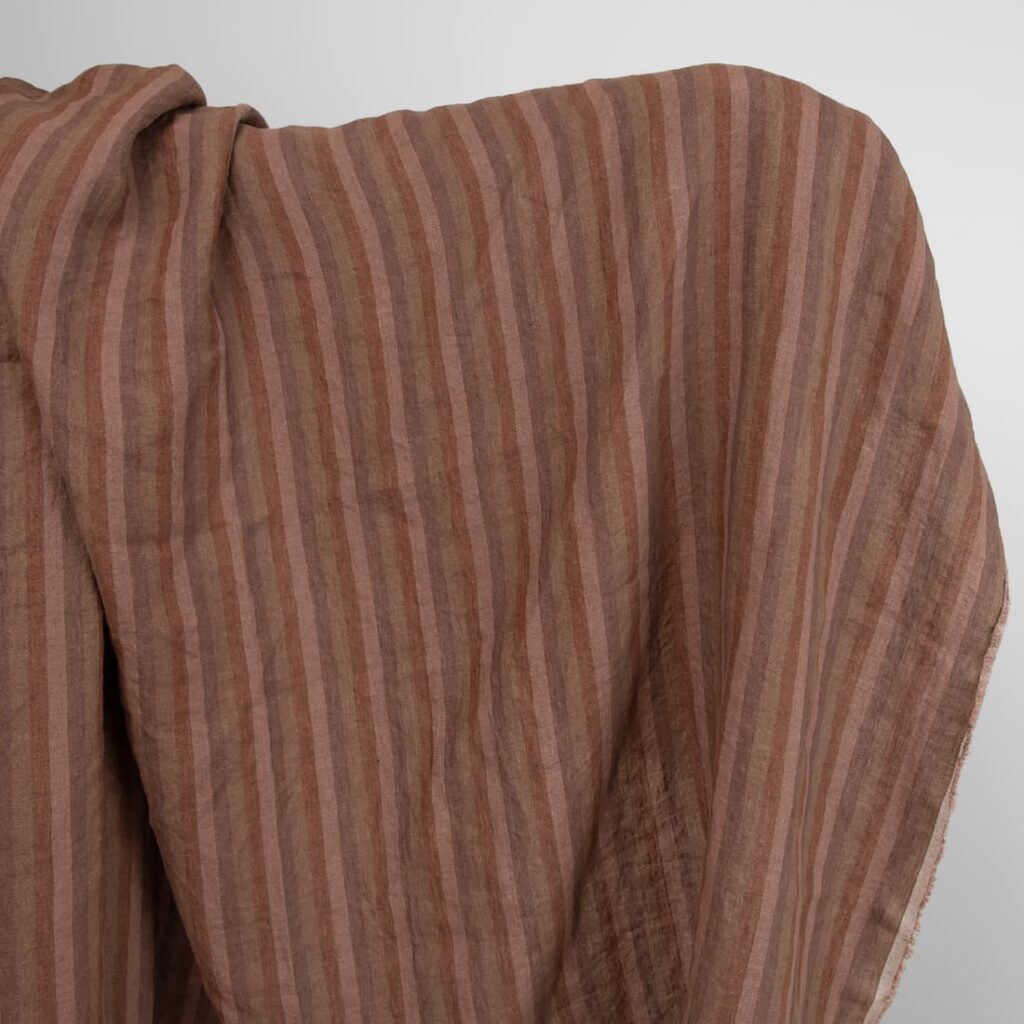 linen brown stripes fabric