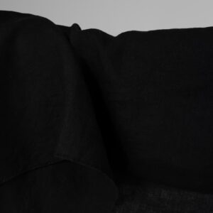 washed black linen fabric medium weight