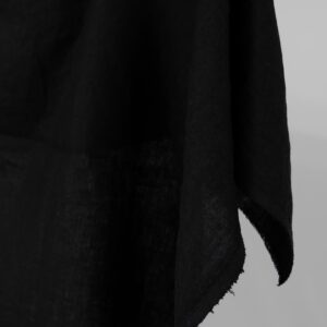 washed black linen fabric medium weight