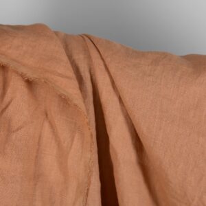 Linen washed fabric light brown color for sewing clothes and home textiles