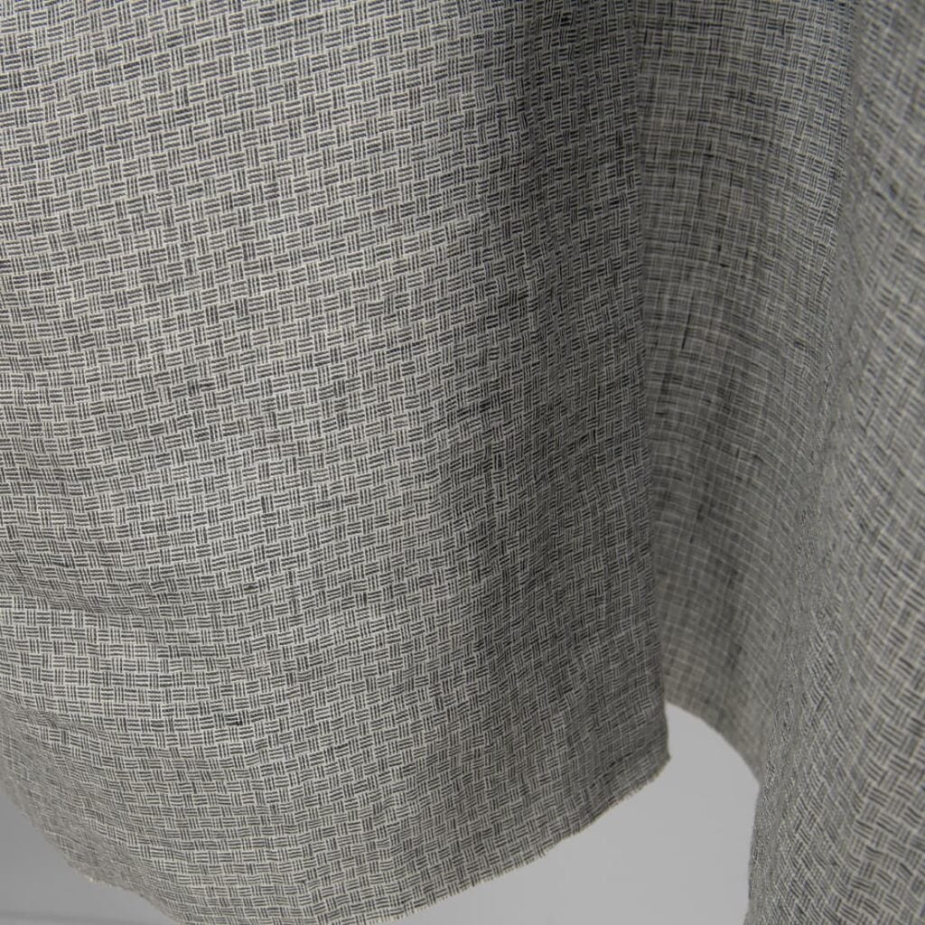 Linstoff vasket mørkegrå farge 2 Linen fabric washed dark grey colour for sewing clothes and home textiles