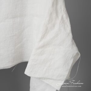 Off-white wide washed linen fabric