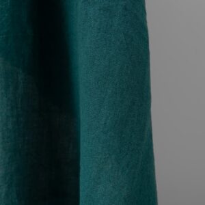 wide washed turquoise linen fabric, for bedlinen