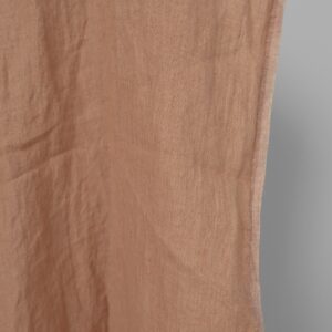 Washed linen fabric light clay colour edge