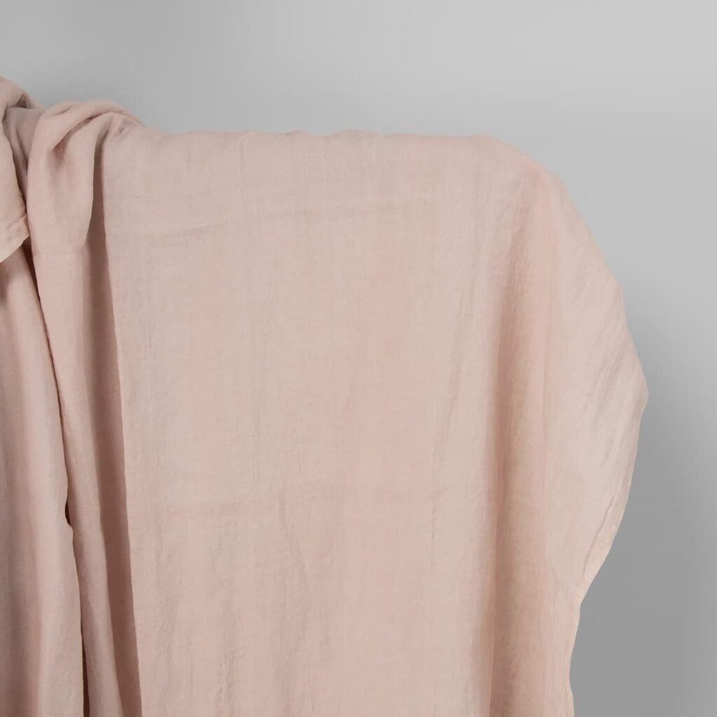 Washed linen fabric in light pink