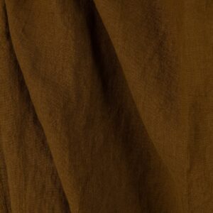 Washed linen fabric in golden brown, 100% linen