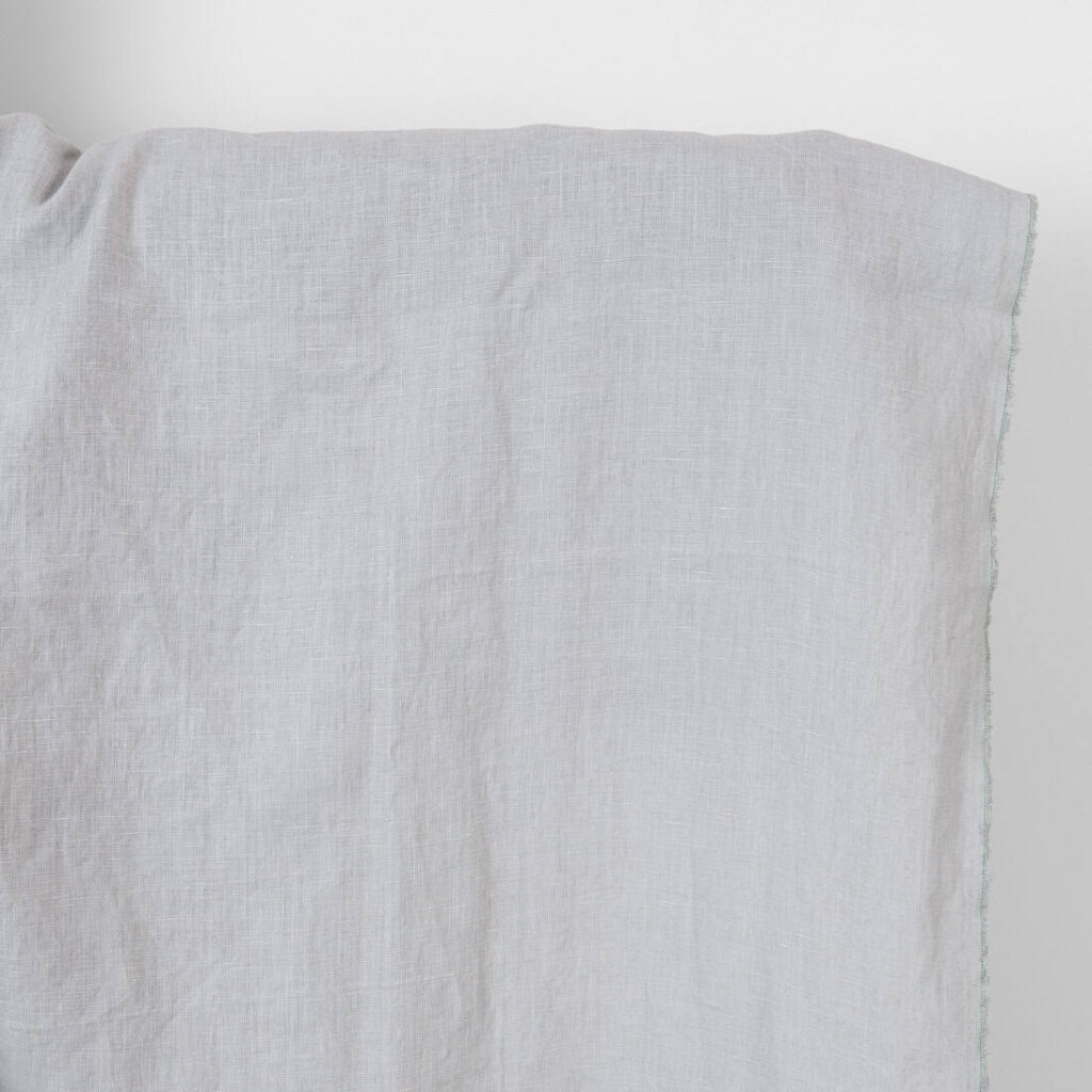 Washed linen fabric solid light grey