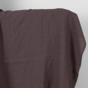 Linen fabric muted brown washed