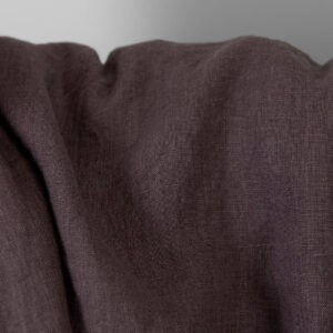 Linen fabric muted brown washed, pure linen