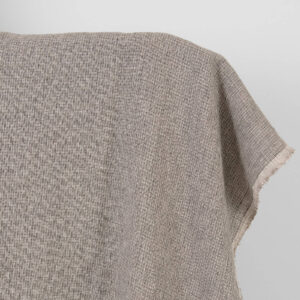 Linstoff rosa-svart lite mønster vasket 10 Washed linen fabric pink-black small pattern