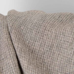 Linstoff rosa-svart lite mønster vasket 9 Washed linen fabric pink-black small pattern, specially softened