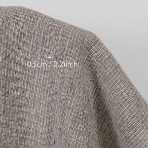 Linstoff rosa-svart lite mønster vasket 12 Washed linen fabric pink-black small pattern, with measurements