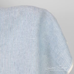 Blue linen fabric in stripes
