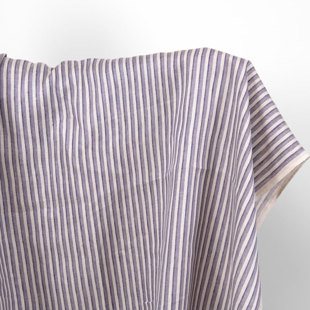 linen twill striped fabric violet blue