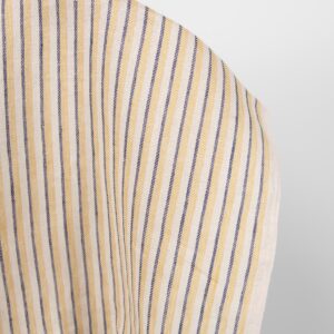 yellow blue striped fabric, twill.