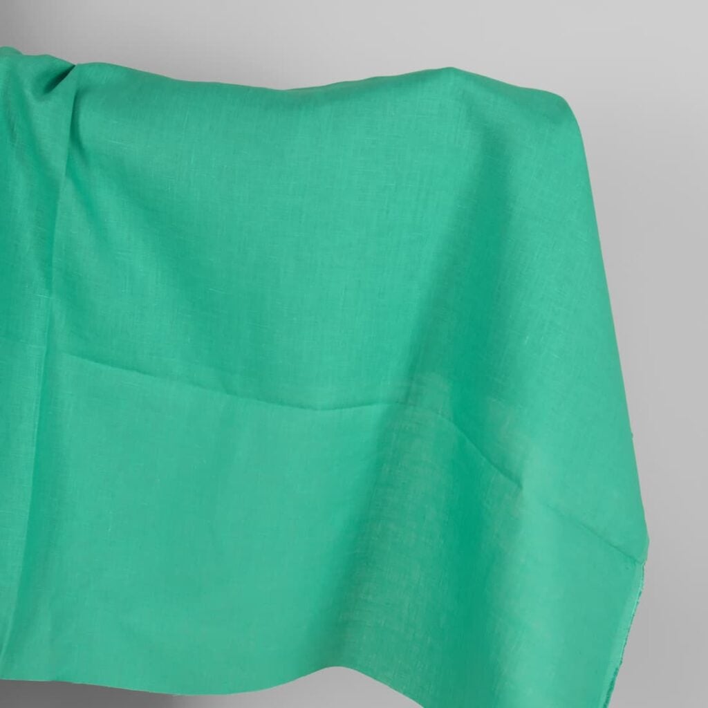 Pure linen fabric in green