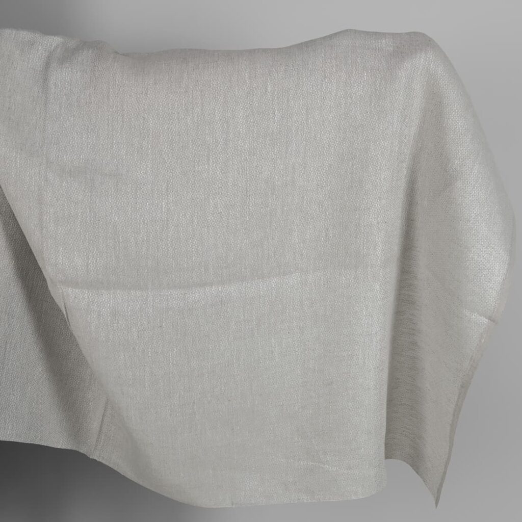 Beige linen fabric in a diamond pattern