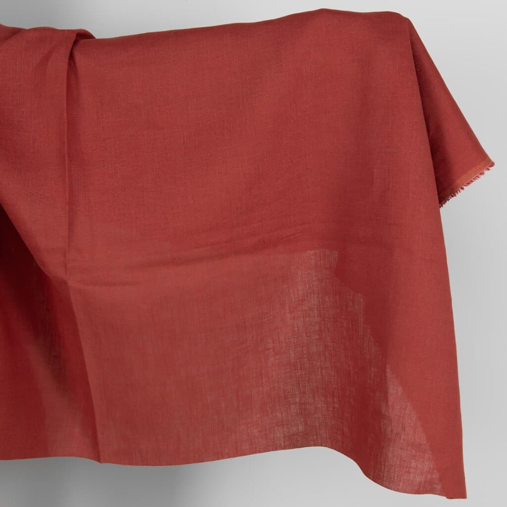 Linen red fabric