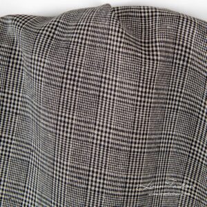 Linen fabric in black & natural checks