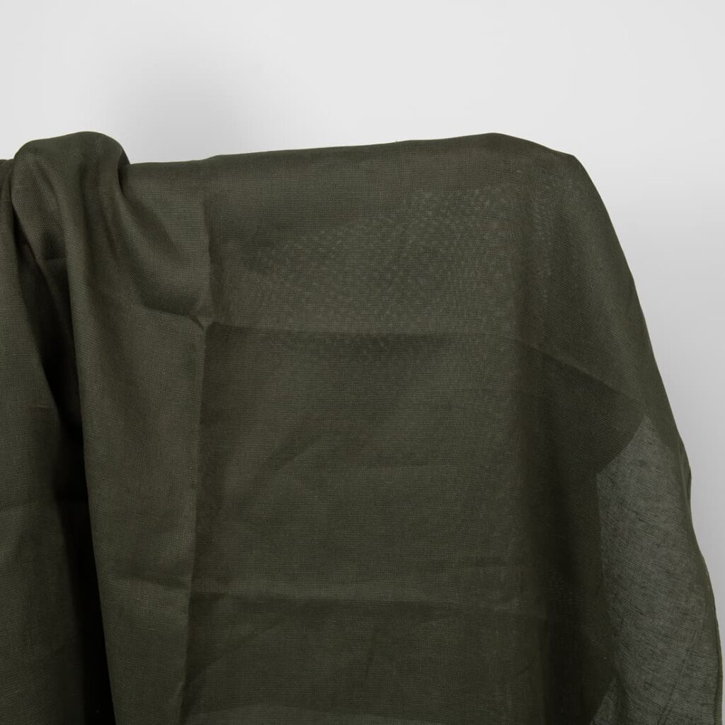 moss green linen fabric.