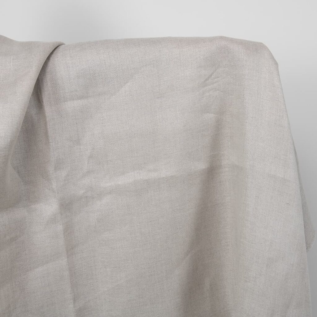 natural linen herringbone fabric