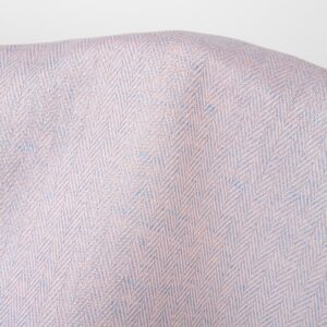 Lin-bomullsstoff lyserosa og lyseblå fiskebein