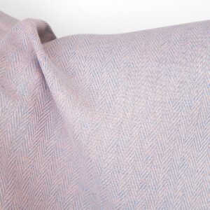 Lin-bomullsstoff lyserosa og lyseblå fiskebein