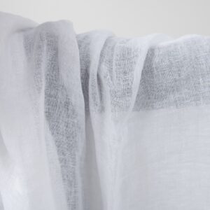 Bright white transparent linen fabric washed texture