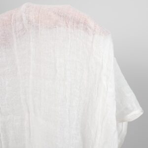 Off-White Transparent Linen Fabric, washed