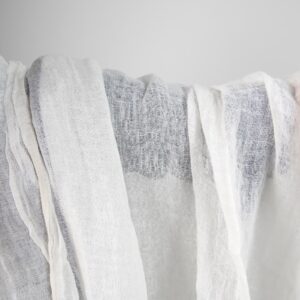 Off-White Transparent Linen Fabric, gauze washed