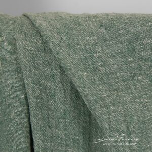 Gjennomsiktig grønt linstoff vasket 8 Transparent linen fabric in green colour.