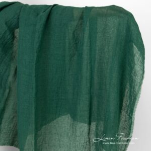 Transparent green linen fabric