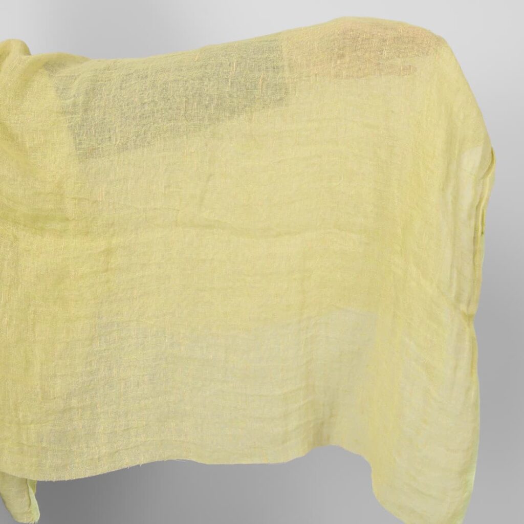 yellow gauze linen fabric washed