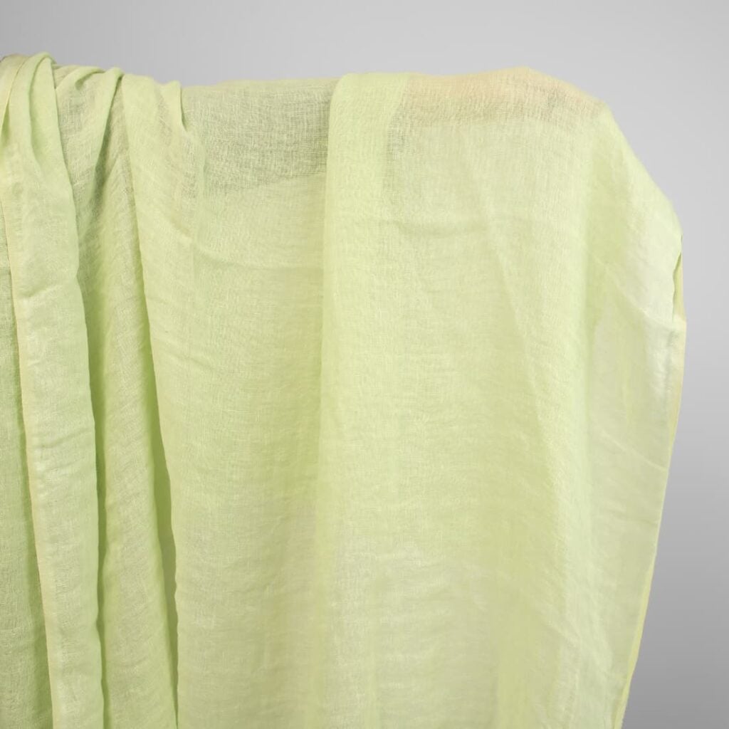 linen gauze washed apple green fabric