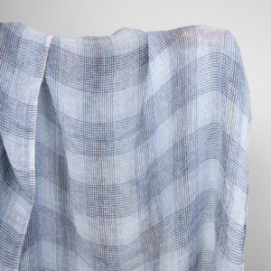 Lingas vasket stoff i blå ruter 9 linen gauze blue checks fabric