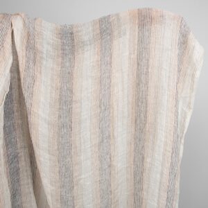 Vasket lin-gas stoff i brune striper 5 linen gauze fabric in brown stripes