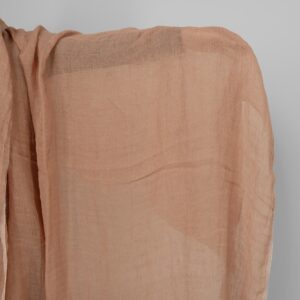 Washed sheer linen fabric light clay colour