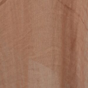 Washed sheer linen fabric light clay colour light brown