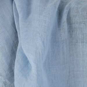 Washed linen fabric pale light blue gauze, lightweight, specially washed