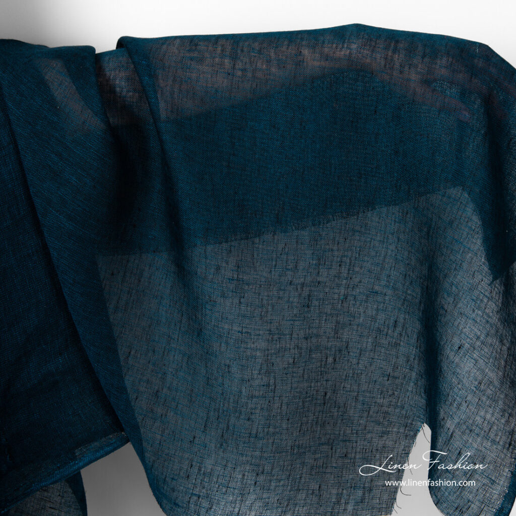 Gauze linen black blue fabric